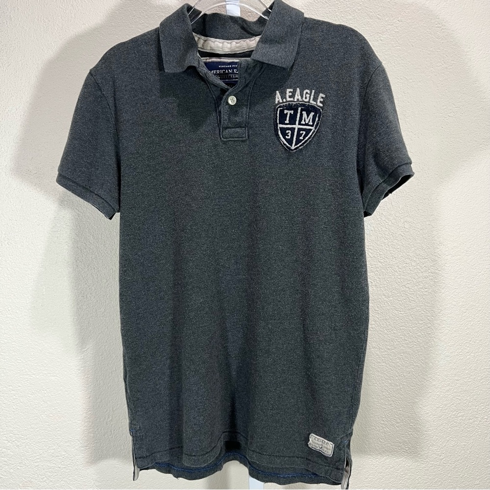 Y2K American Eagle Mens Medium Polo Vintage Fit Preppy Academia